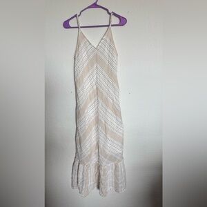 M Country Beige Striped Dress